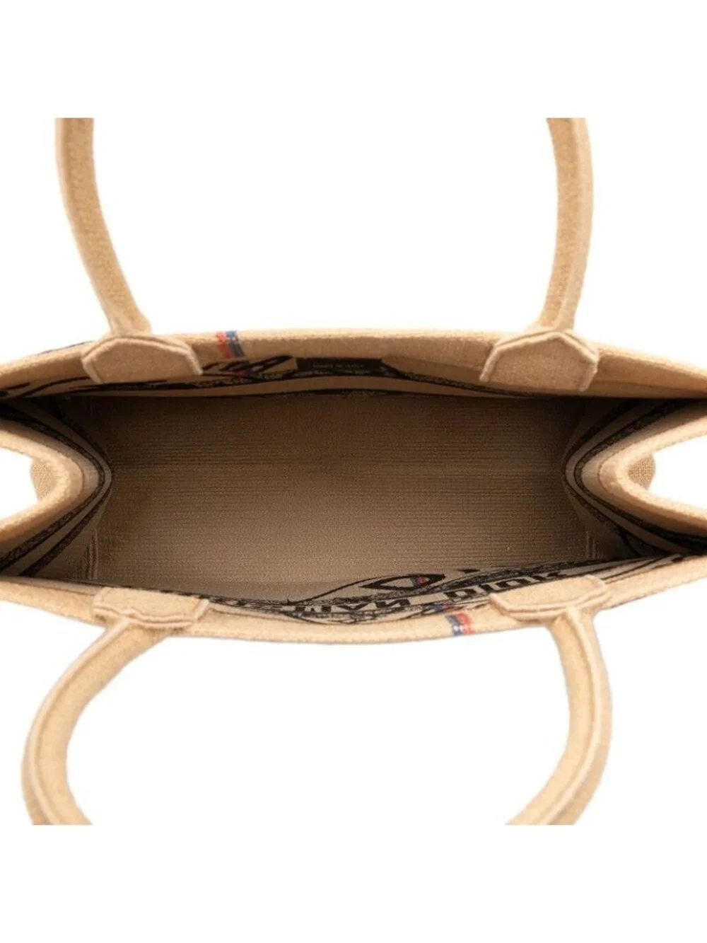 Dior Book Tote Beige Black Canvas